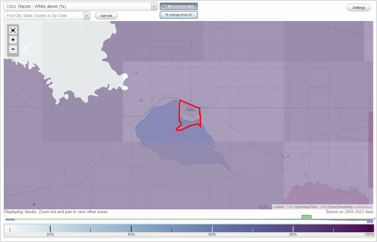 Races in Valier, Montana (MT) White, Black, Hispanic, Asian