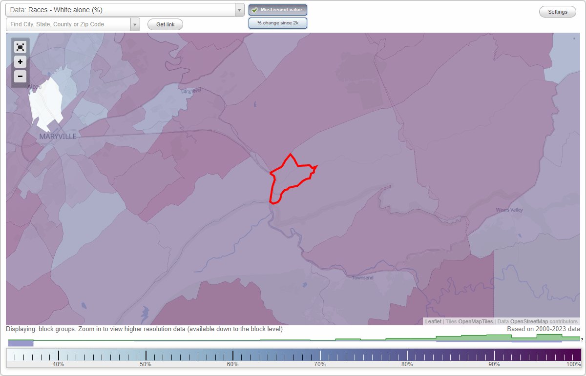 Races in Walland, Tennessee (TN) White, Black, Hispanic, Asian