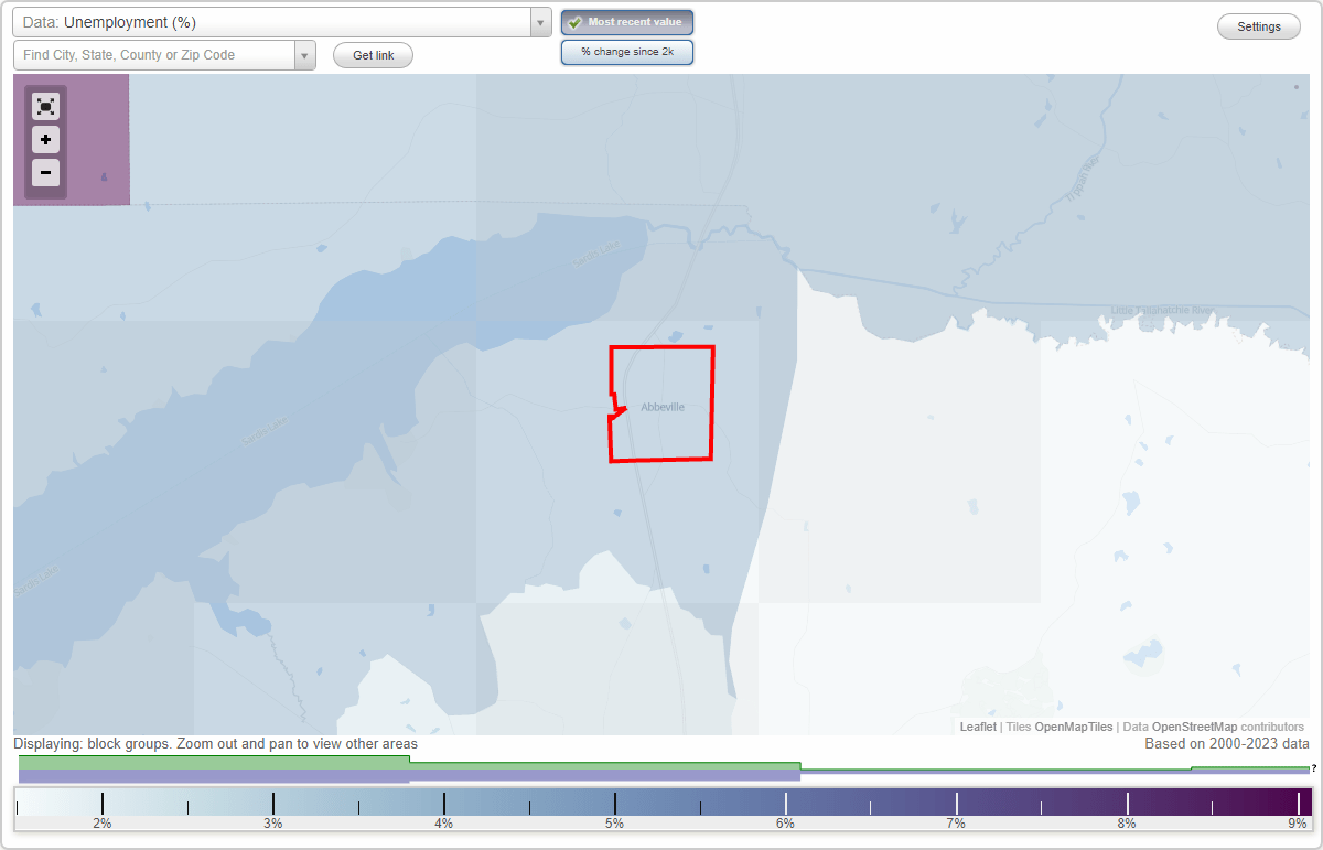 Work and Jobs in Abbeville, Mississippi (MS) Detailed Stats