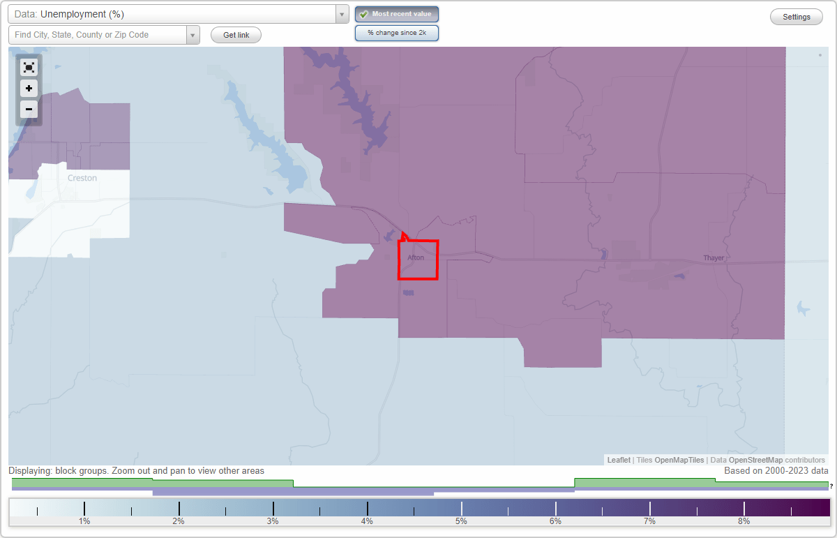 Work and Jobs in Afton, Iowa (IA) Detailed Stats Occupations, Industries, Unemployment, Workers