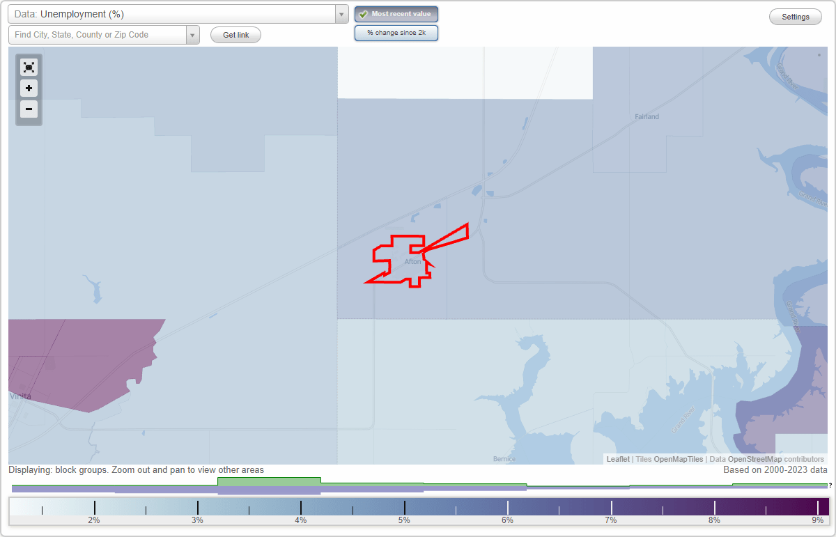 Work and Jobs in Afton, Oklahoma (OK) Detailed Stats Occupations