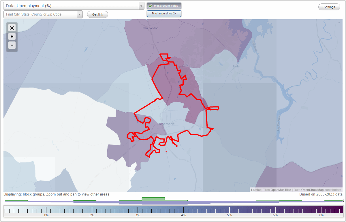 Work and Jobs in Albemarle, North Carolina (NC) Detailed Stats