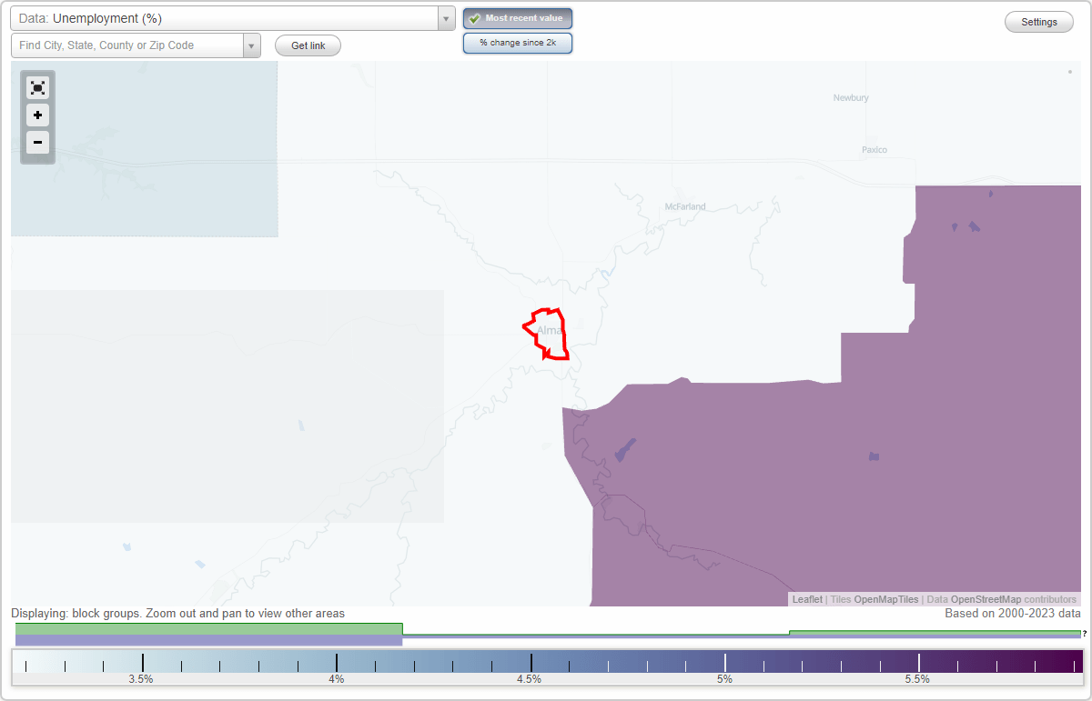 Work and Jobs in Alma, Kansas (KS) Detailed Stats Occupations