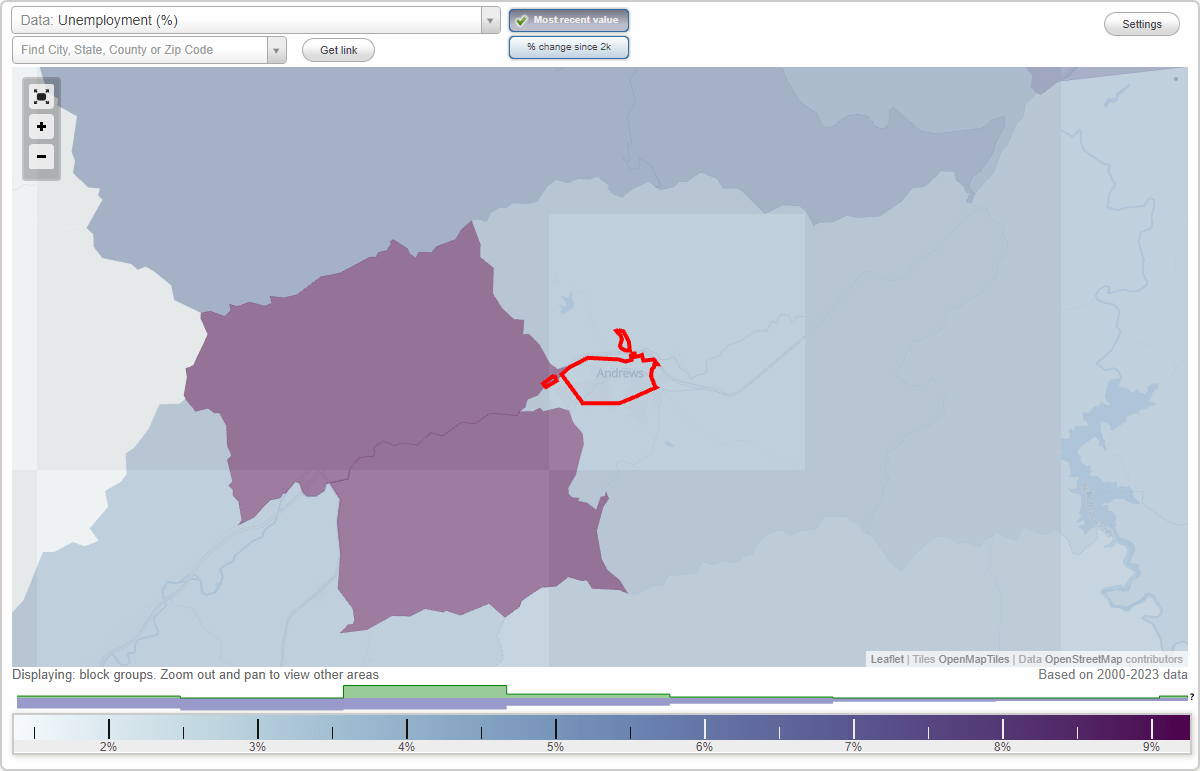 Work and Jobs in Andrews, North Carolina (NC) Detailed Stats