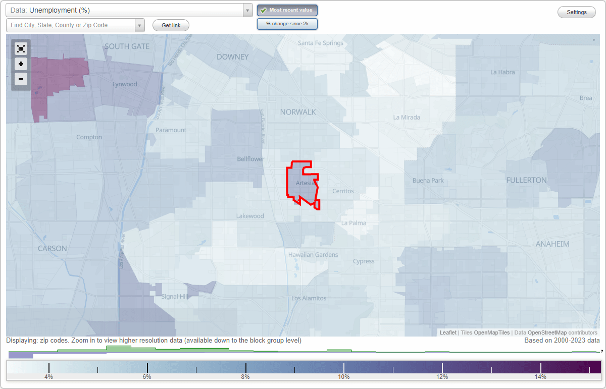 Work and Jobs in Artesia, California (CA) Detailed Stats Occupations