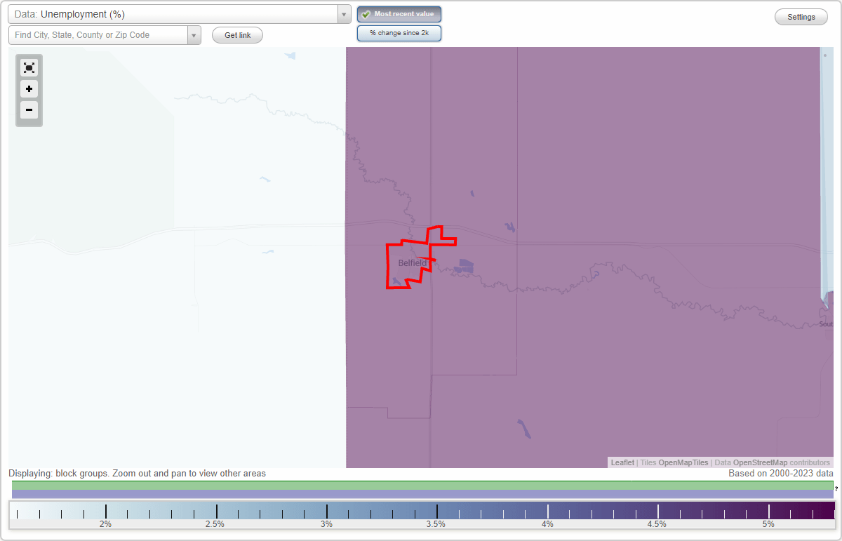Work and Jobs in Belfield, North Dakota (ND) Detailed Stats