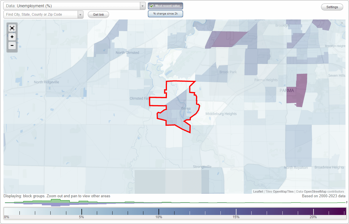 Work and Jobs in Berea, Ohio (OH) Detailed Stats Occupations, Industries, Unemployment, Workers