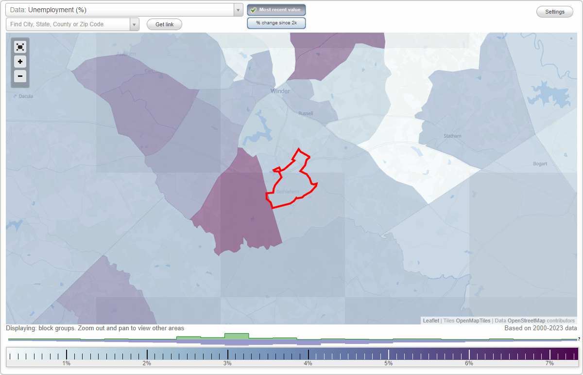 Work and Jobs in Bethlehem, (GA) Detailed Stats Occupations