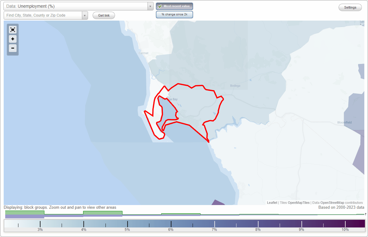 Work and Jobs in Bodega Bay, California (CA) Detailed Stats