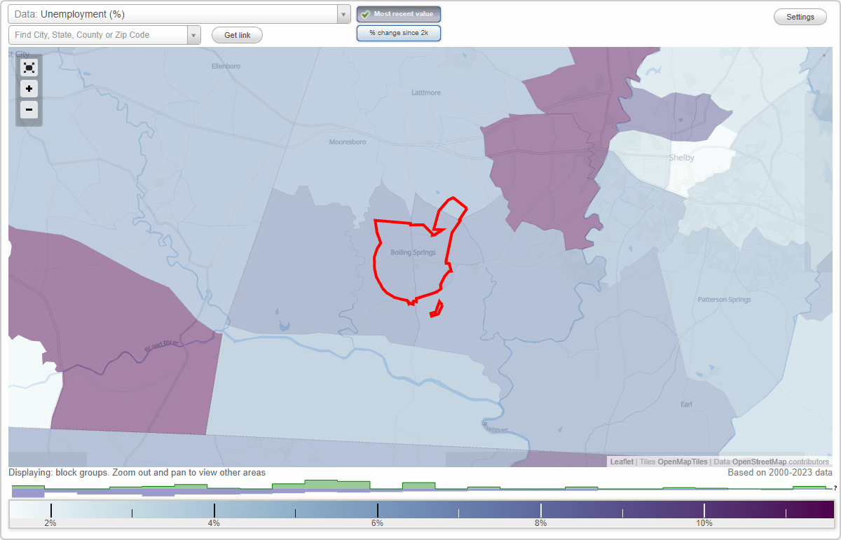 Work and Jobs in Boiling Springs, North Carolina (NC) Detailed Stats