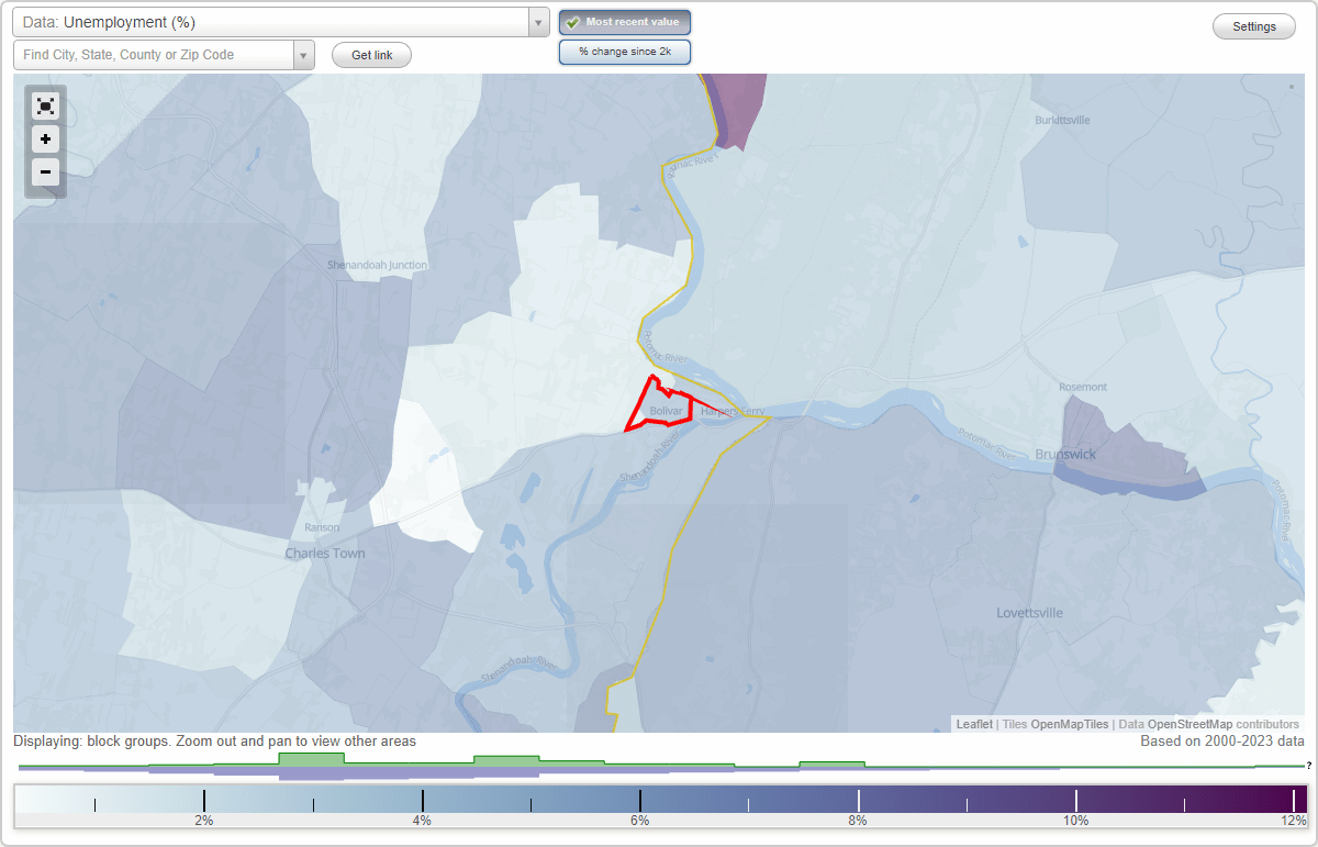 Work and Jobs in Bolivar, West Virginia (WV) Detailed Stats