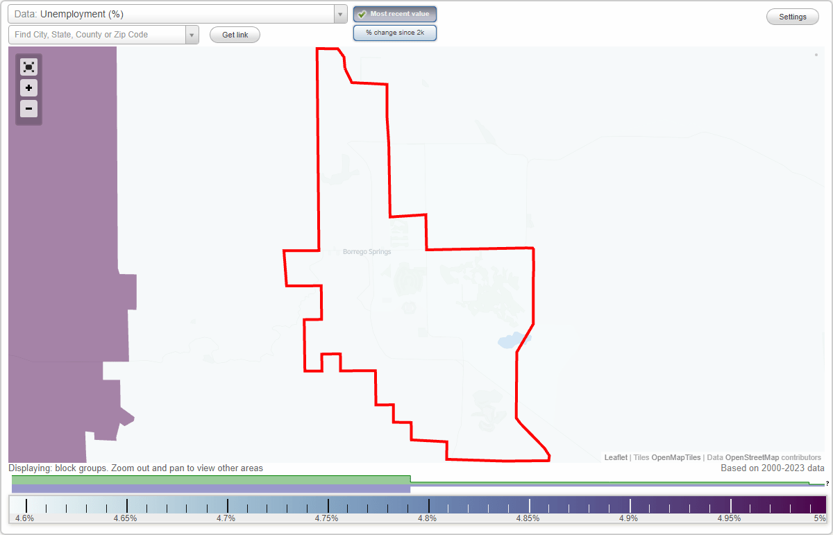 Work and Jobs in Borrego Springs, California (CA) Detailed Stats