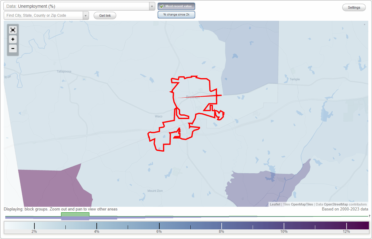 Work and Jobs in Bremen, (GA) Detailed Stats Occupations