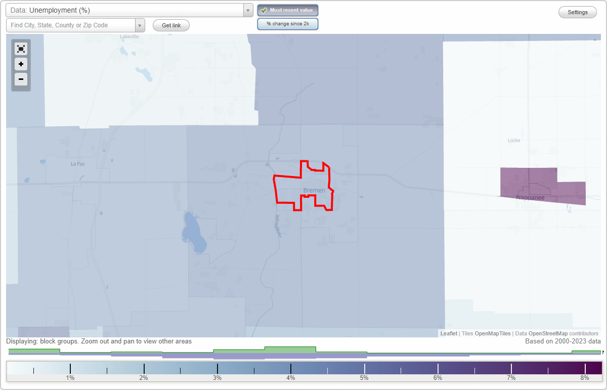 Work and Jobs in Bremen, Indiana (IN) Detailed Stats Occupations, Industries, Unemployment