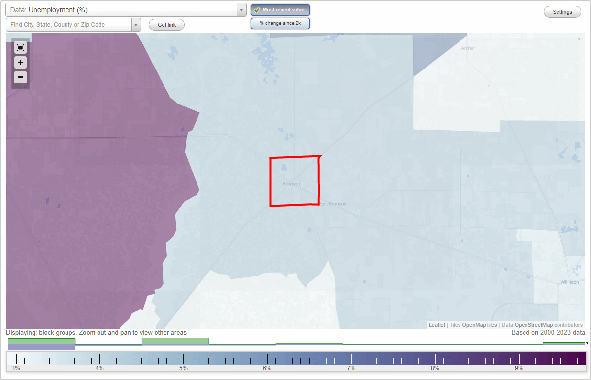 Work and Jobs in Bronson, Florida (FL) Detailed Stats Occupations, Industries, Unemployment