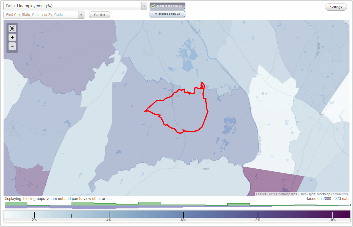 Work and Jobs in Bunnlevel, North Carolina (NC) Detailed Stats