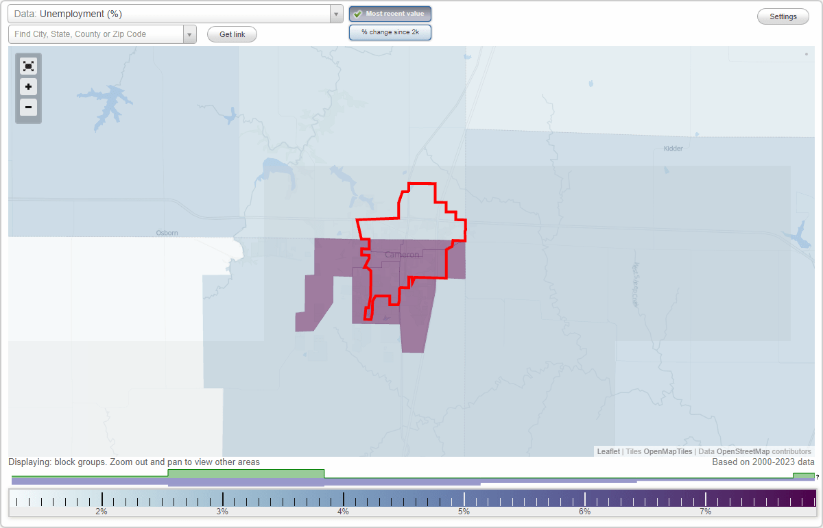 Work and Jobs in Cameron, Missouri (MO) Detailed Stats Occupations