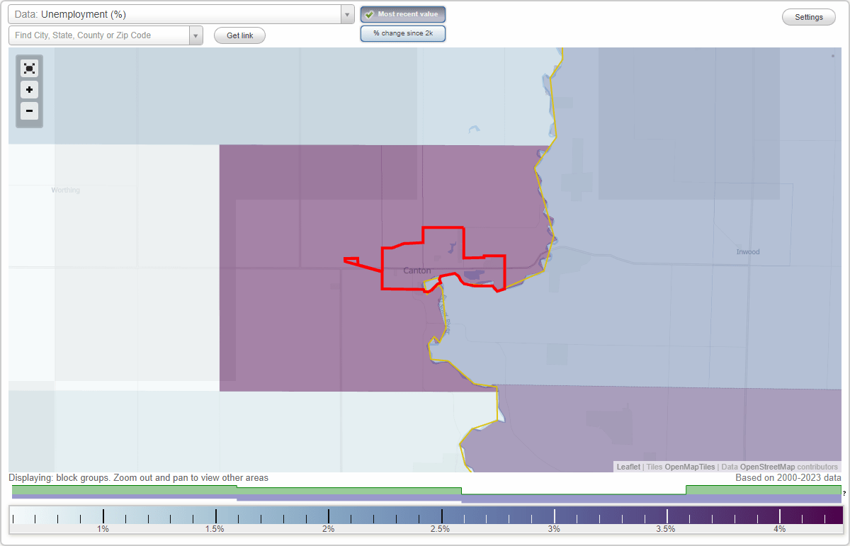 Work and Jobs in Canton, South Dakota (SD) Detailed Stats Occupations