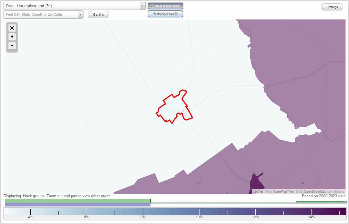 Work and Jobs in Carrizo Springs, Texas (TX) Detailed Stats