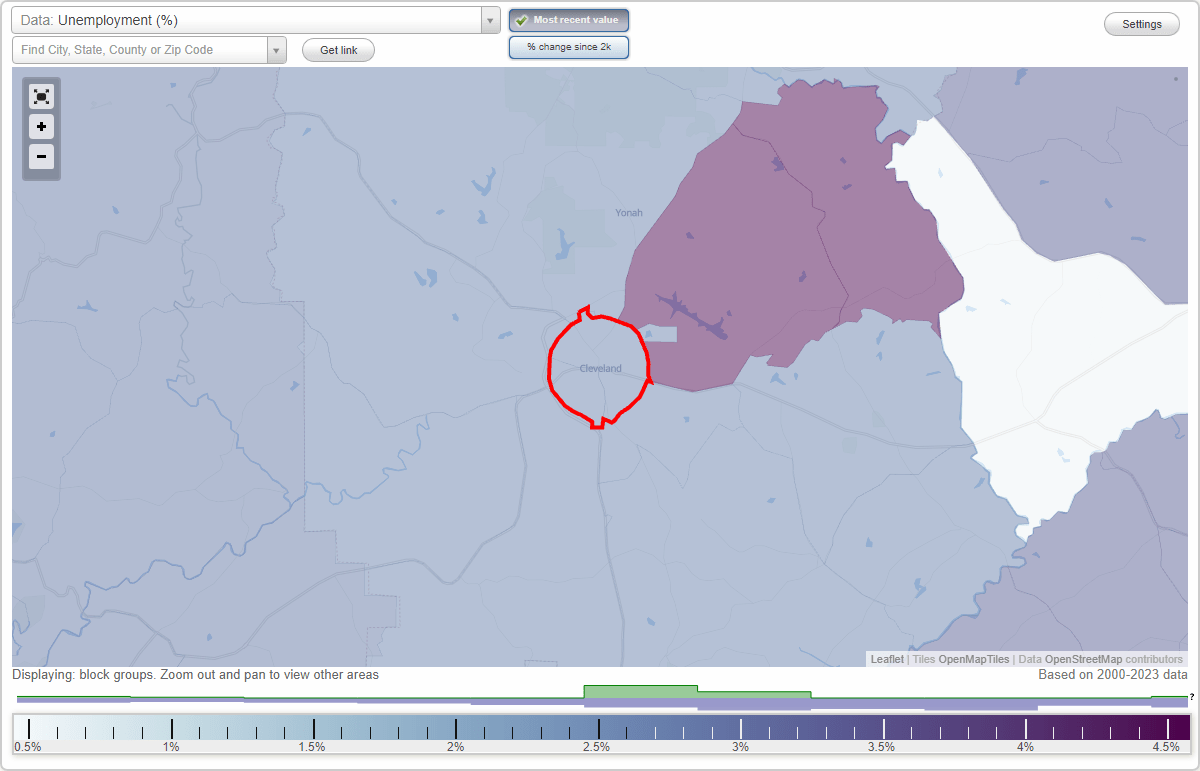 Work and Jobs in Cleveland, (GA) Detailed Stats Occupations