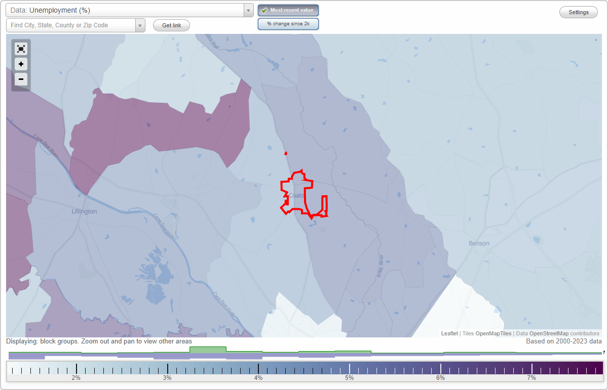 Work and Jobs in Coats, North Carolina (NC) Detailed Stats Occupations