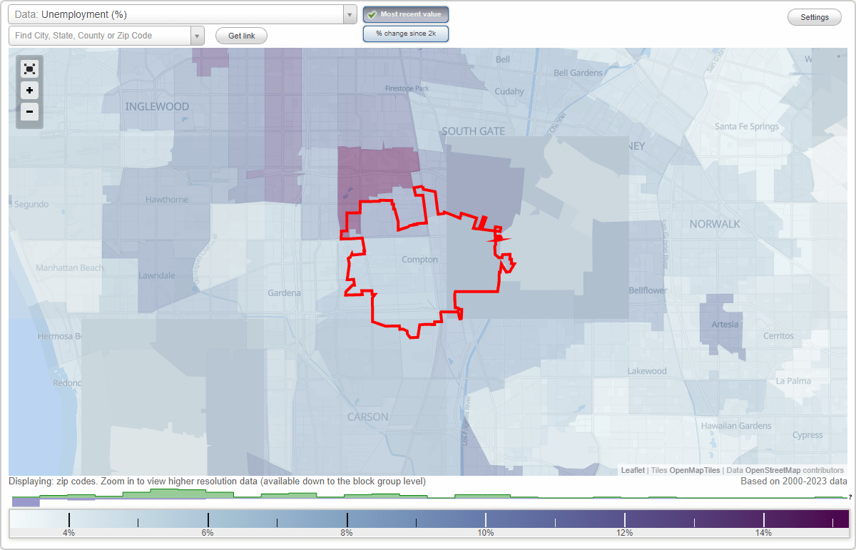 Work and Jobs in Compton, California (CA) Detailed Stats Occupations