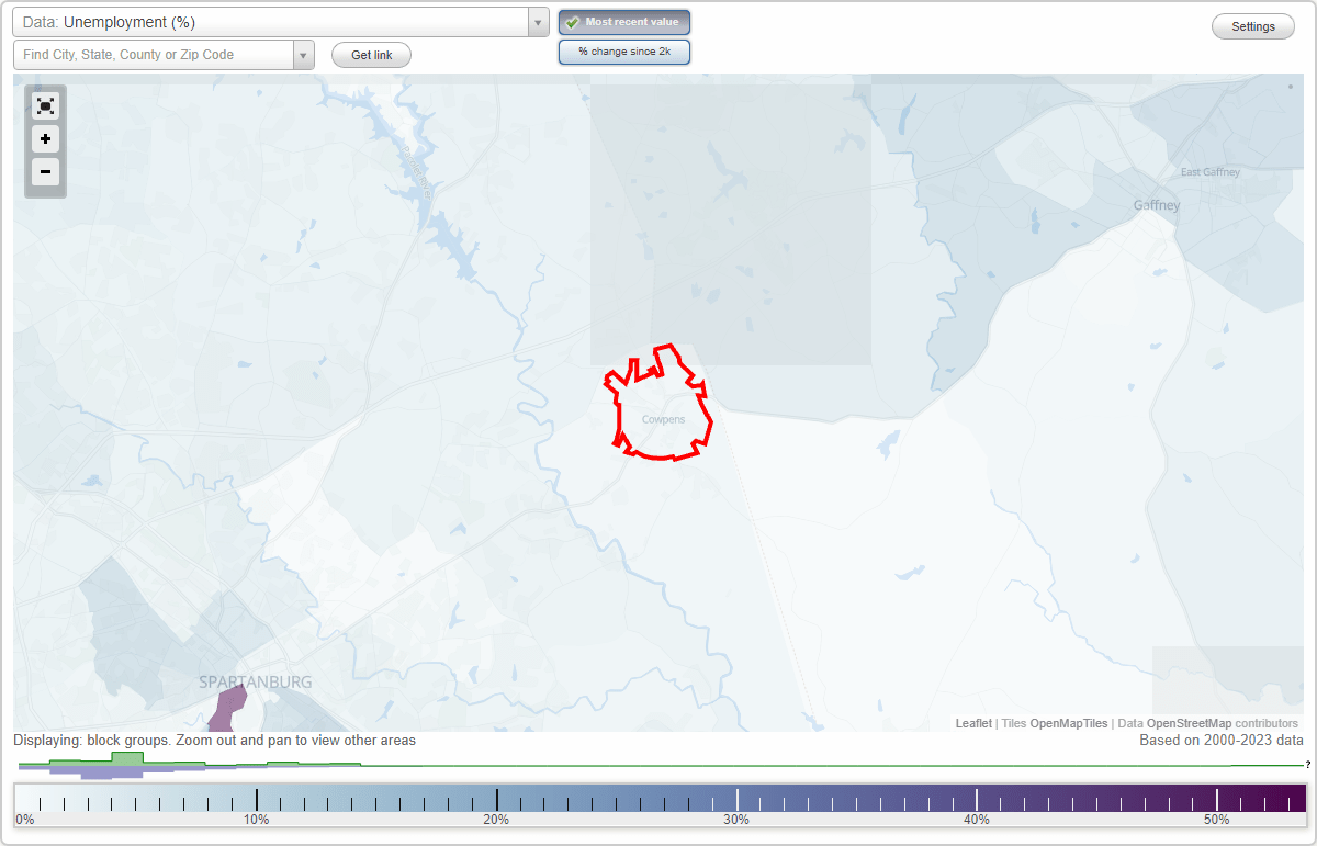Work and Jobs in Cowpens, South Carolina (SC) Detailed Stats