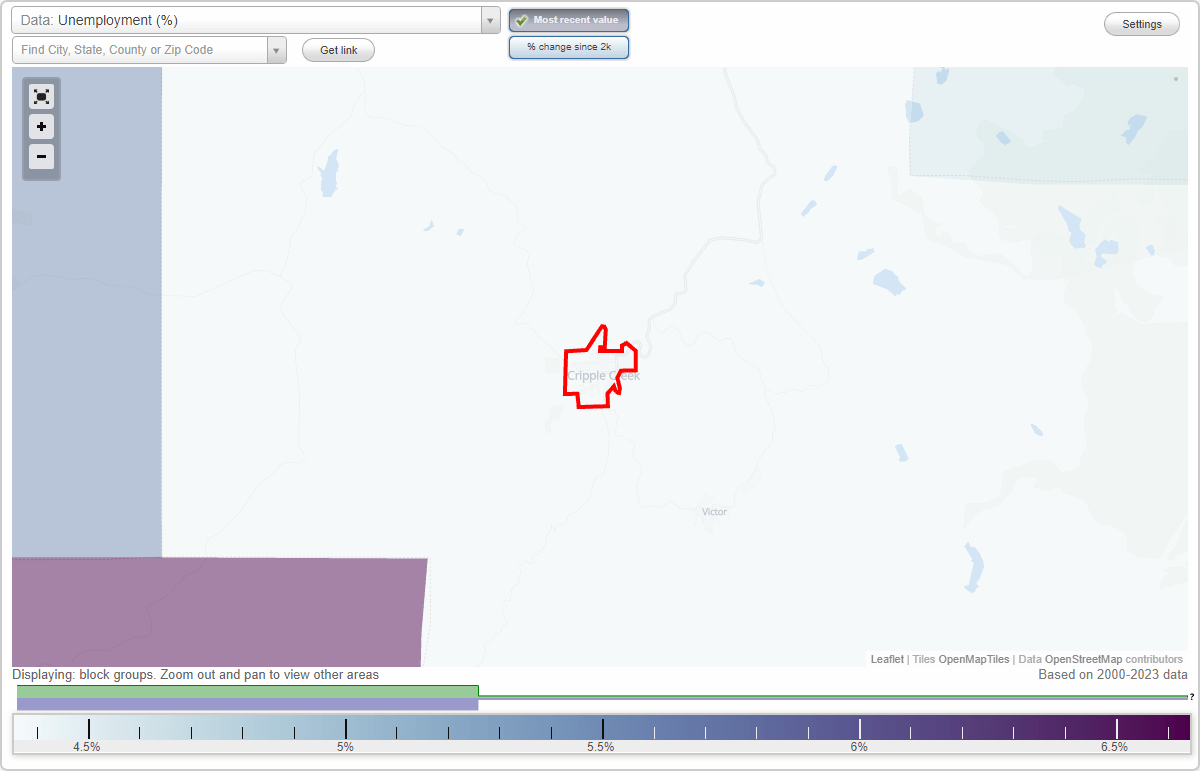 Work and Jobs in Cripple Creek, Colorado (CO) Detailed Stats