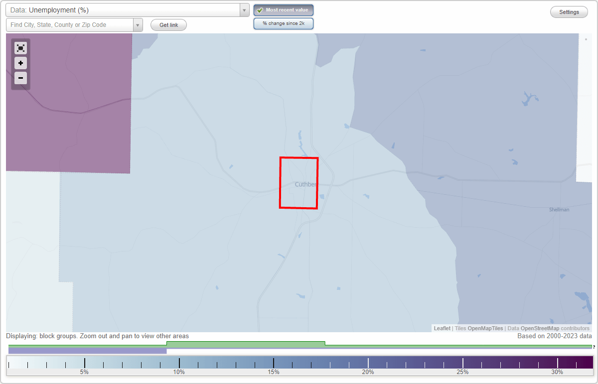 Work and Jobs in Cuthbert, (GA) Detailed Stats Occupations