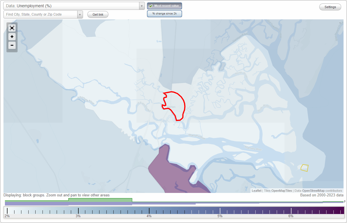 Work and Jobs in Darien, (GA) Detailed Stats Occupations