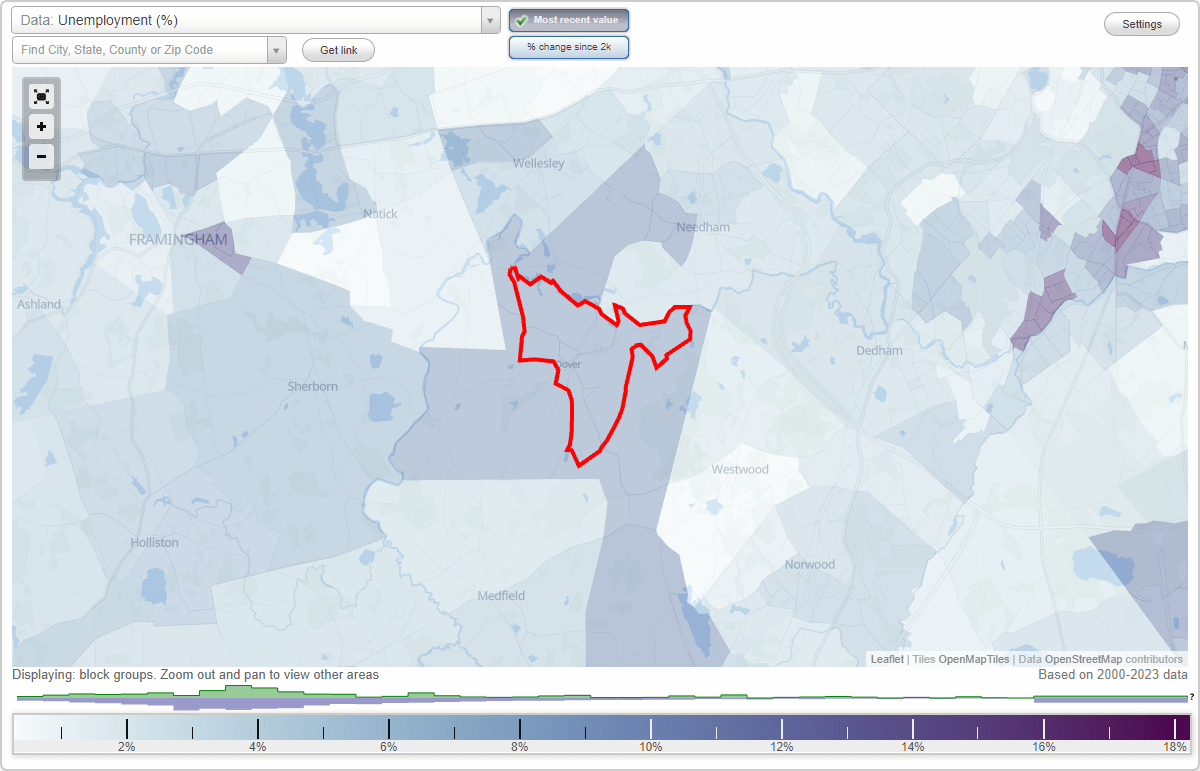 Work and Jobs in Dover, Massachusetts (MA) Detailed Stats Occupations, Industries, Unemployment