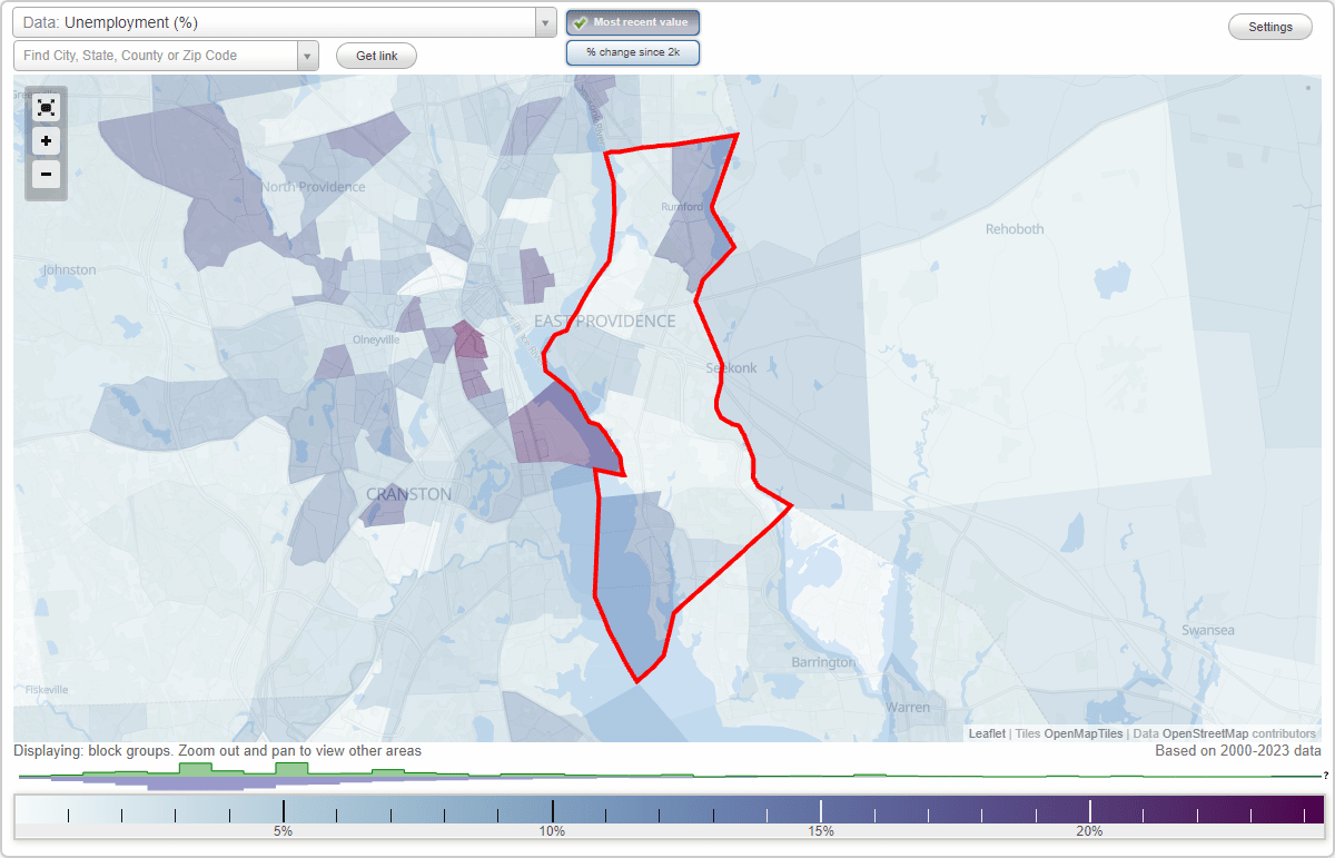 Work and Jobs in East Providence, Rhode Island (RI) Detailed Stats