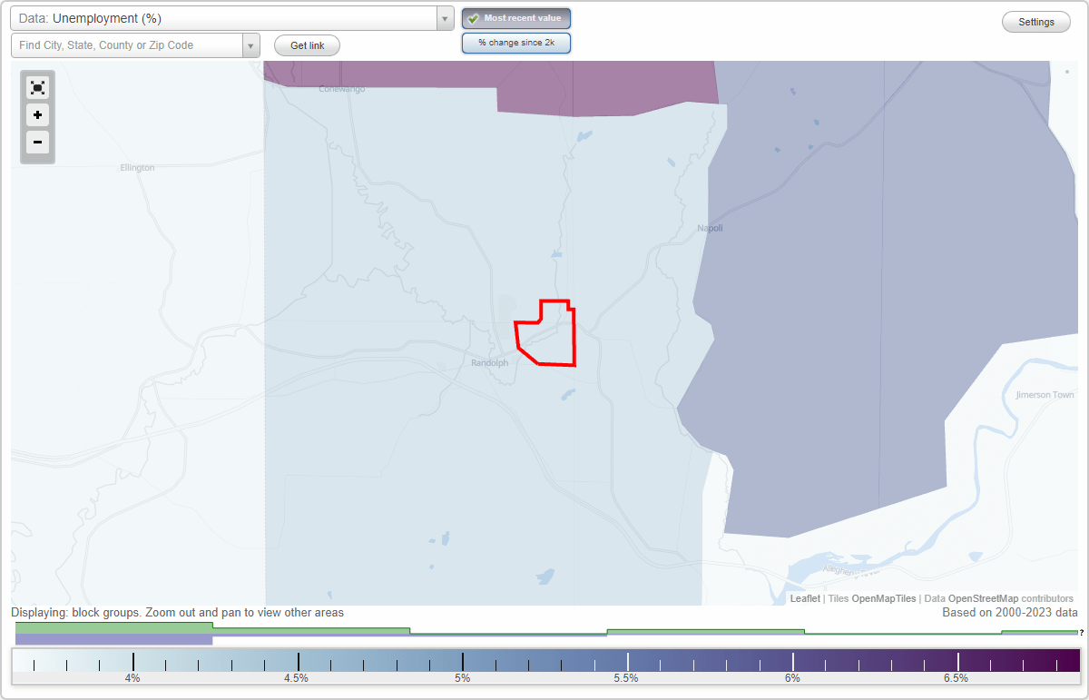 Work and Jobs in East Randolph, New York (NY) Detailed Stats