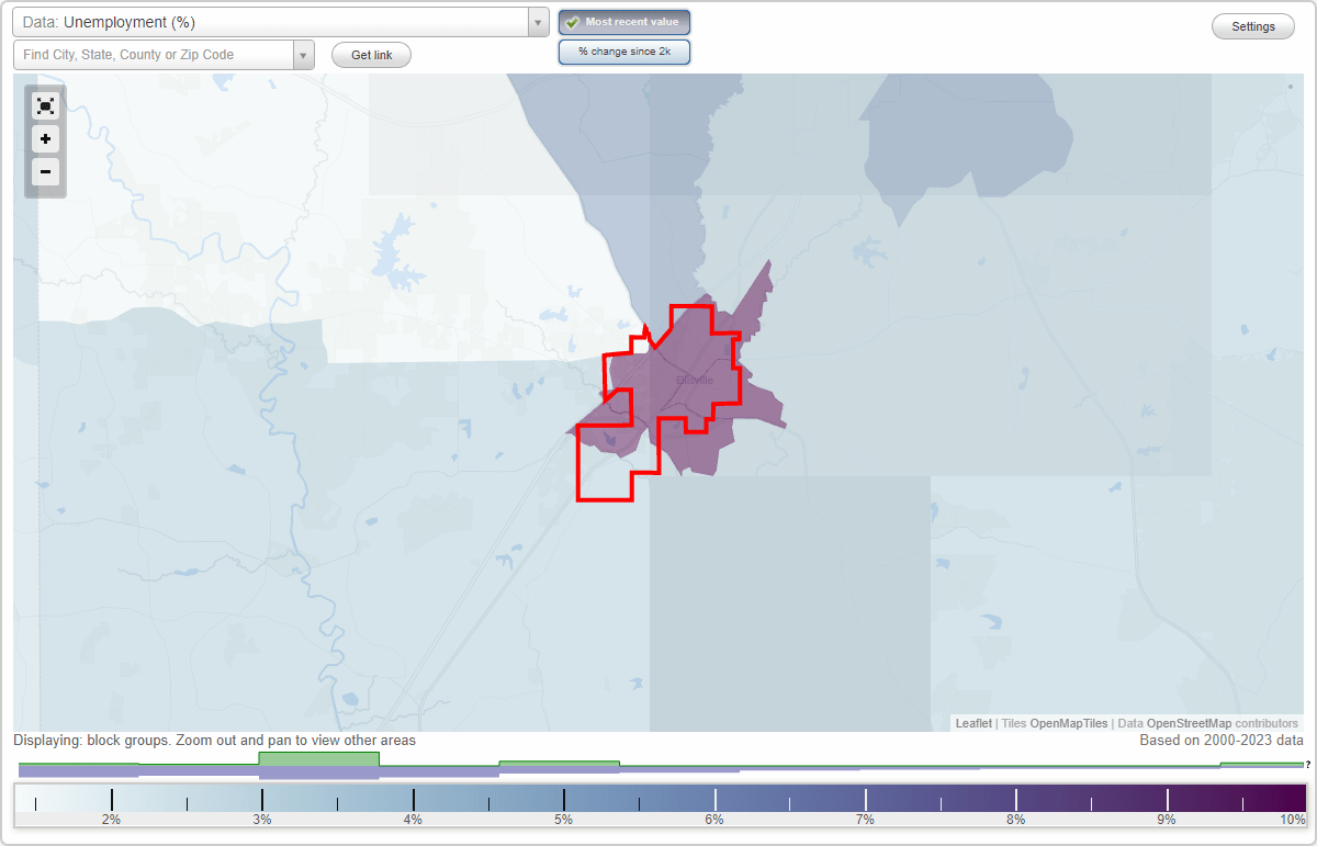 Work and Jobs in Ellisville, Mississippi (MS) Detailed Stats