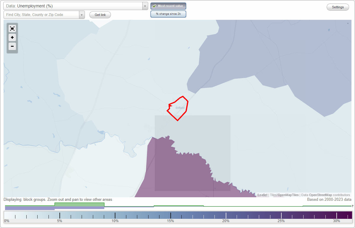 Work and Jobs in Enfield, North Carolina (NC) Detailed Stats