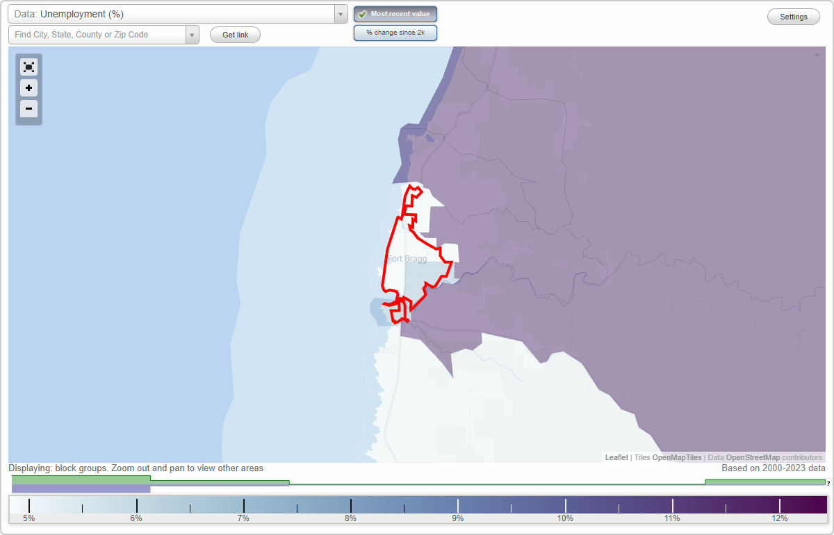 Work and Jobs in Fort Bragg, California (CA) Detailed Stats