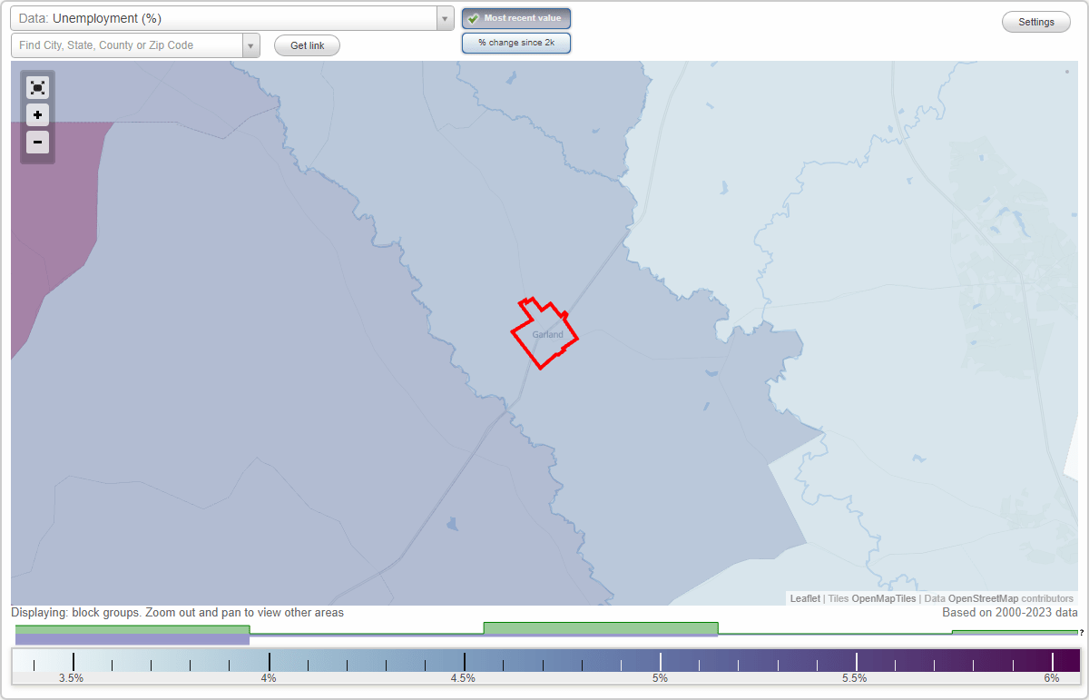 Work and Jobs in Garland, North Carolina (NC) Detailed Stats