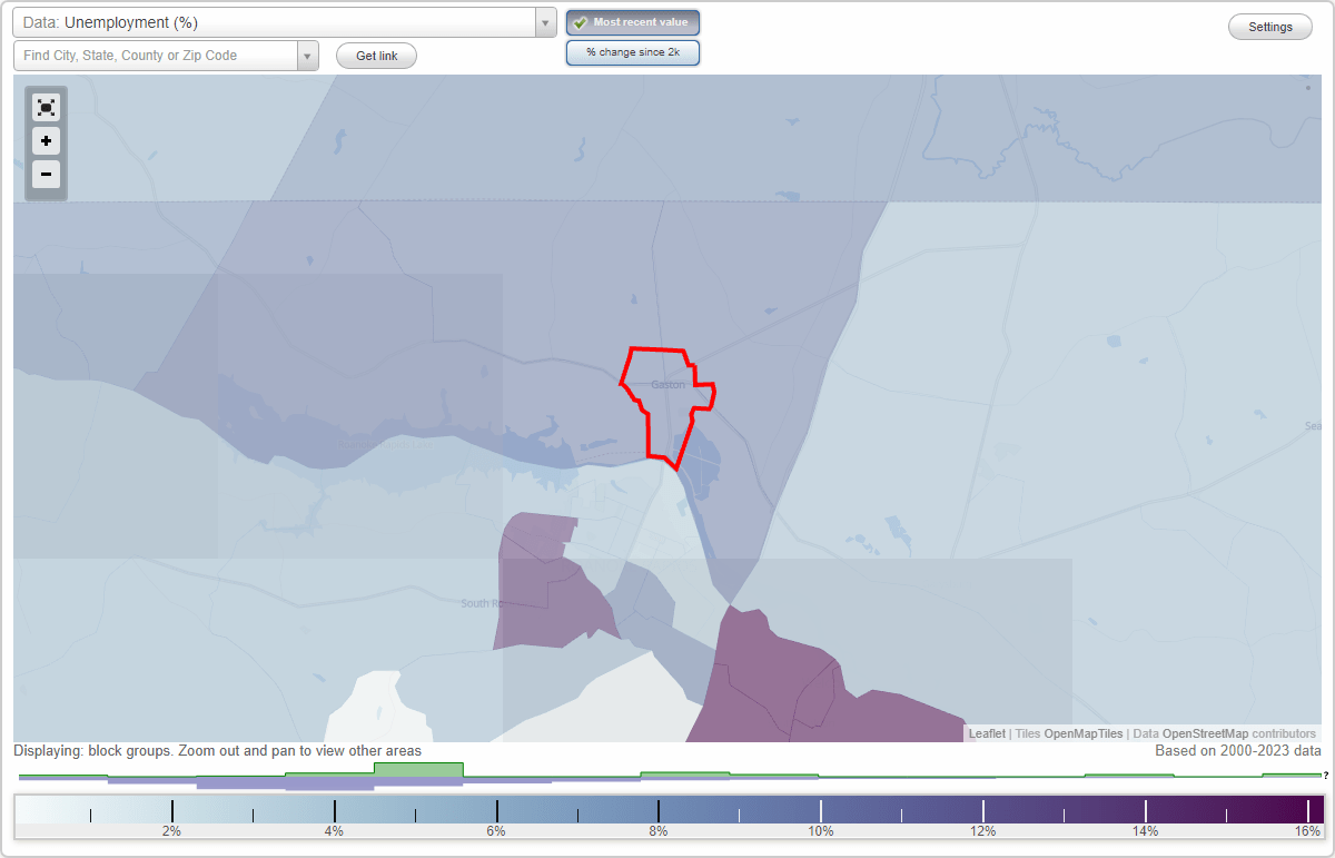 Work and Jobs in Gaston, North Carolina (NC) Detailed Stats