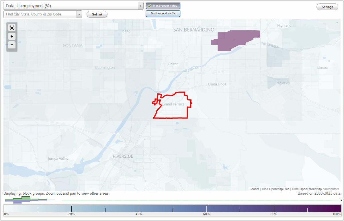 Work and Jobs in Grand Terrace, California (CA) Detailed Stats
