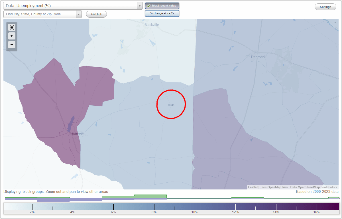 Work and Jobs in Hilda, South Carolina (SC) Detailed Stats Occupations
