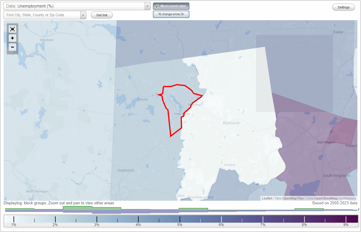 Work and Jobs in Hope Valley, Rhode Island (RI) Detailed Stats