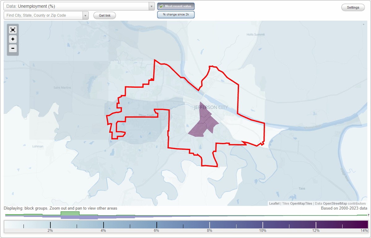 Work and Jobs in Jefferson City, Missouri (MO) Detailed Stats