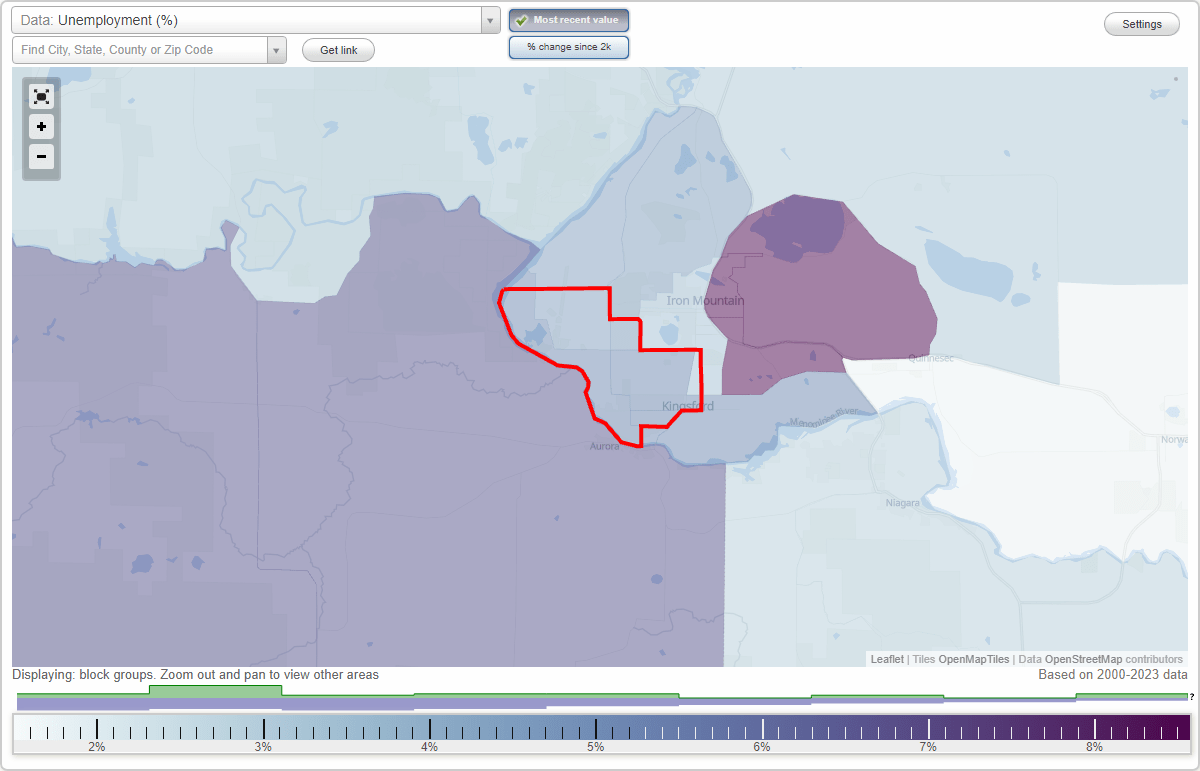 Work and Jobs in Kingsford, Michigan (MI) Detailed Stats Occupations
