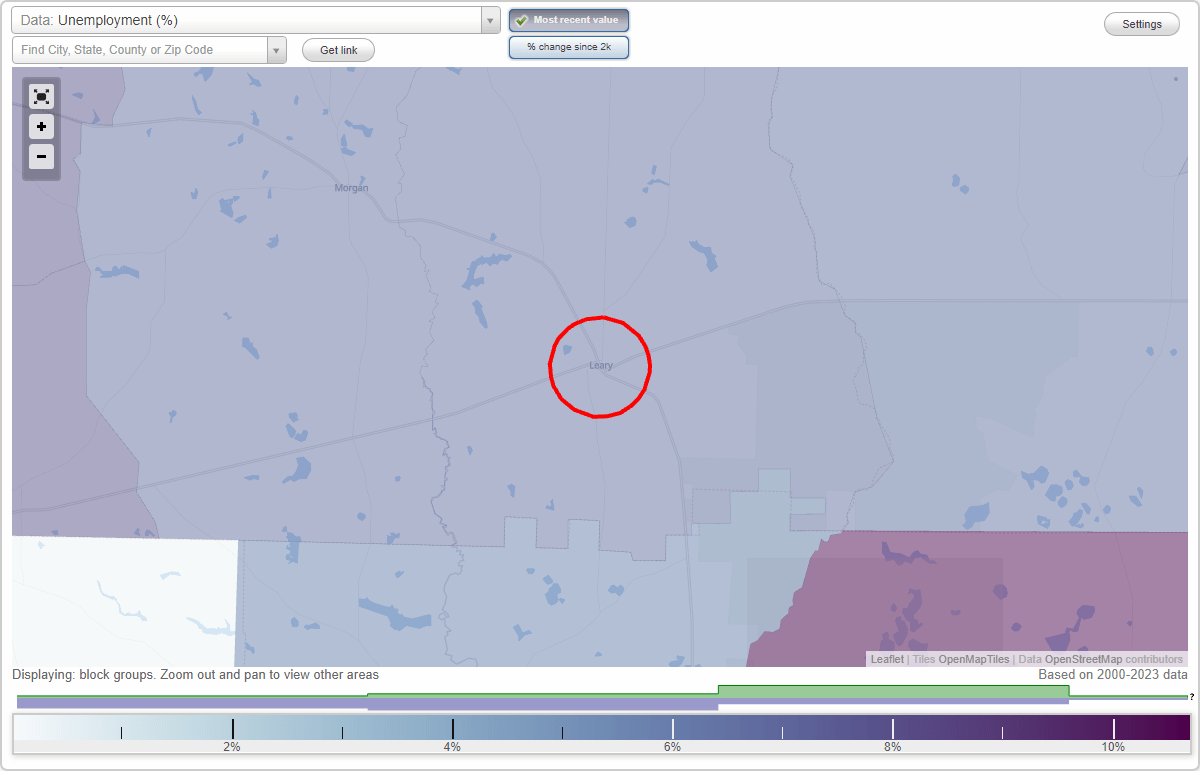 Work and Jobs in Leary, (GA) Detailed Stats Occupations, Industries, Unemployment