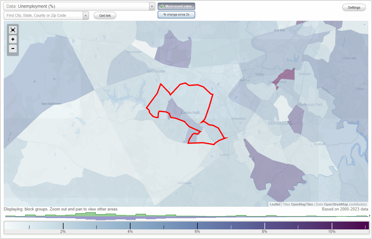 Work and Jobs in Linton Hall, Virginia (VA) Detailed Stats Occupations