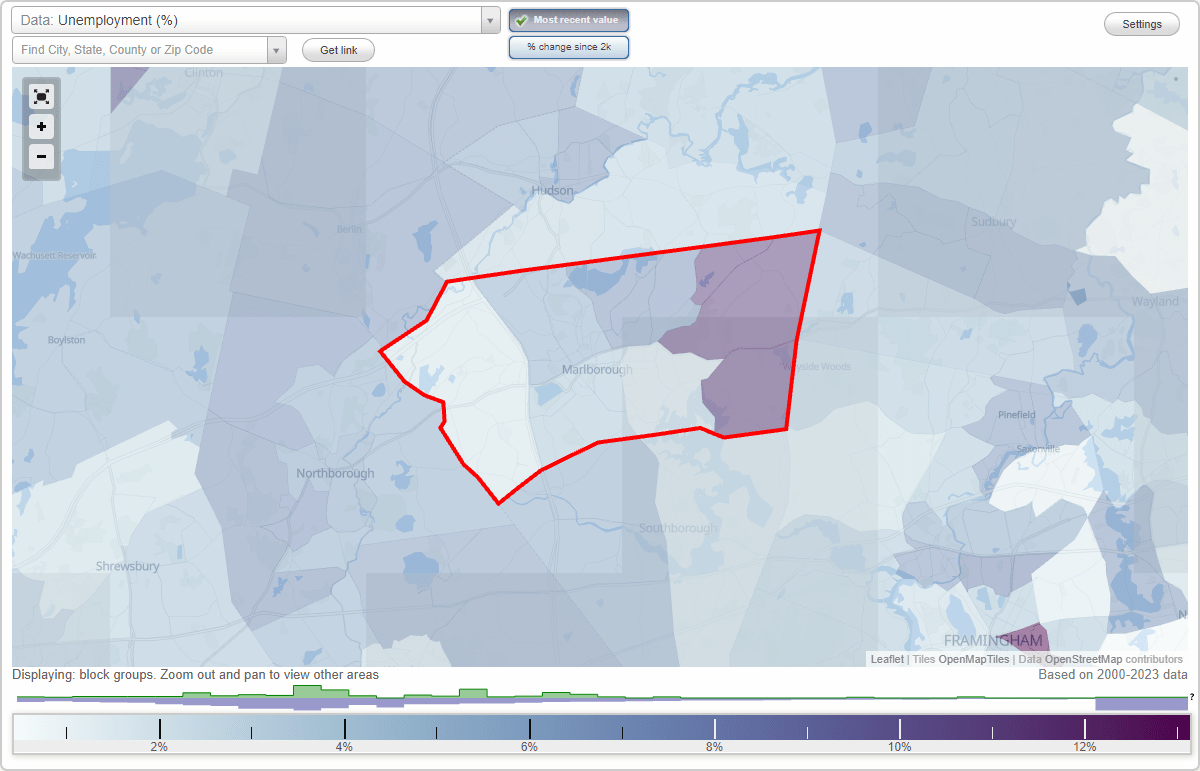 Work and Jobs in Marlborough, Massachusetts (MA) Detailed Stats