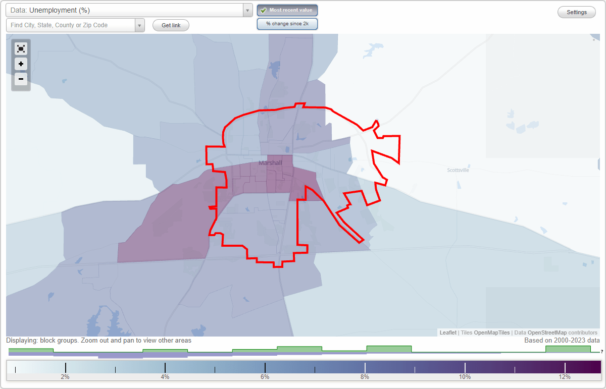 Work and Jobs in Marshall, Texas (TX) Detailed Stats Occupations