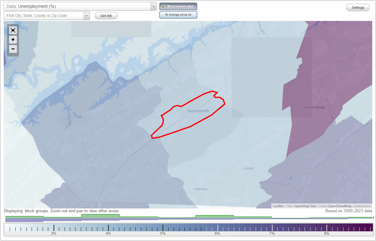 Work and Jobs in Maynardville, Tennessee (TN) Detailed Stats