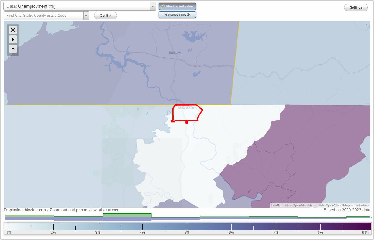 Work and Jobs in McCaysville, (GA) Detailed Stats Occupations