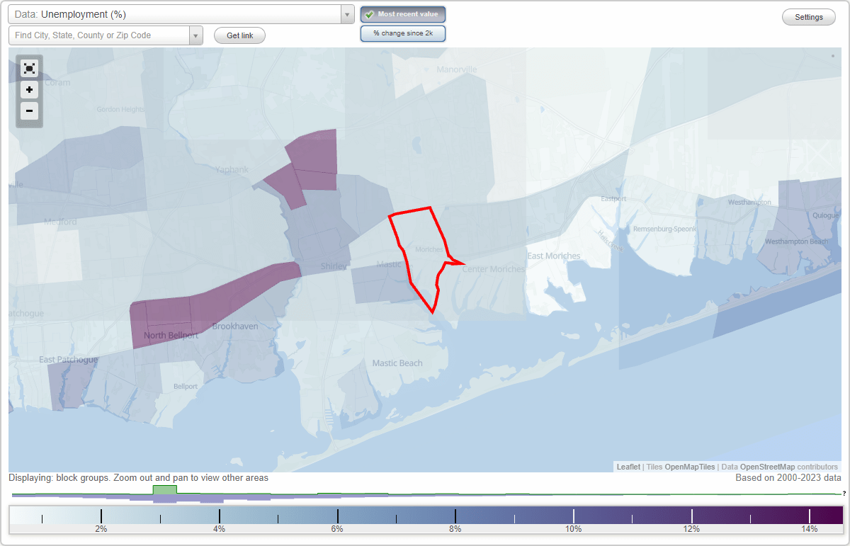 Work and Jobs in Moriches, New York (NY) Detailed Stats Occupations